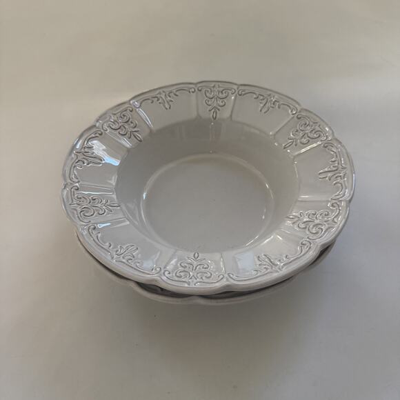 VTG Block Windsor Bone China Serving Bowls Set of 2 Scalloped Made in PORTGUAL - Picture 2 of 11